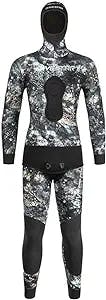 Divestar Spearfishing Wetsuit for Men Women,3/5/7mm Neoprene 2-Piece Camouflage Diving Suits for Freediving Snorkeling Swimming Water Sports