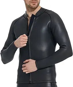 Mens Women Wetsuit Top Jacket 2mm Neoprene Smoothskin Diving Suits Warmth Comfort-All Watersports, Triathlon Equipment