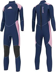 XUKER Wetsuit Kids 3mm, Neoprene Wet Suits for Kids in Cold Water Full Body Dive Suit for Diving Snorkeling Swimming