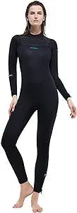 Ultra Stretch 5mm Neoprene Wetsuit for Women Men One Piece Long Sleeve Back Zipper Keep Warm in Cold Water UV Protection Wet Suit Full Scuba Diving Suit Water Sports
