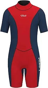Hevto Wetsuits Kids and Youth Full Shorty Wet Suit 3/2mm Neoprene Surfing Swimming Diving Keep Warm for Water Sports
