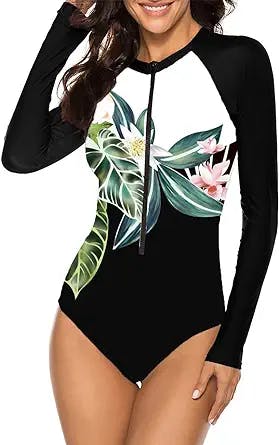 Ride the Waves in Style with SELINK's Printed One Piece Rash Guard