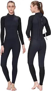 FLEXEL 3mm Womens Wetsuit 2/3mm Mens Neoprene 4/5mm One Piece Keep Warm Full Wet Suit Surfing Swimming Snorkeling Scuba Diving in Cold Water