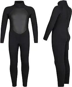 Nataly Osmann Kids Wetsuit 3mm Neoprene Thermal Full Long Sleeve Swimsuit Boys Girls Junior Youth Child Wet Suits Keep Warm Back Zip for Water Sports Diving Surfing Swimming