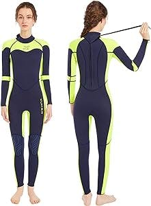 XUKER Women Men Wetsuit 3mm, Neoprene Wet Suits Back Zip in Cold Water Full Body Dive Suit for Diving Snorkeling Surfing