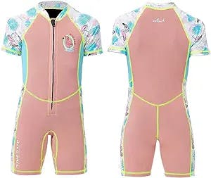 Wetsuit for Kids Girls Boys Neoprene Shorty Wet Suit Thermal Swimsuit 2.5MM 2MM, Neoprene or Spandex Sleeve Optional for Water Sports