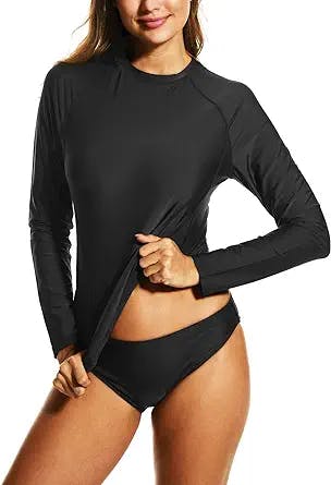 HODOSPORTS Women's UPF 50+ Rashguard Swimsuit UV Sun Protection Swim Shirt Long Sleeve