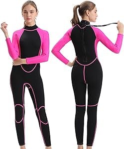 FLEXEL Wetsuit Women Full Body, Wet Suits for Men Full Wetsuits Plus Size in Cold Water, Long Sleeve Diving Suit for Womens Neoprene for Surf Swim Snorkeling Canoeing Scuba Kayaking