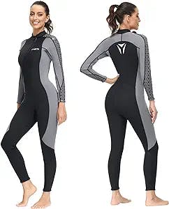 Yueta Wetsuit Mens Womens 3/2MM Neoprene Full Body Diving Suit Front Zip Long Sleeve Keep Warm in Cold Water for Swimming Surfing Snorkeling Kayaking