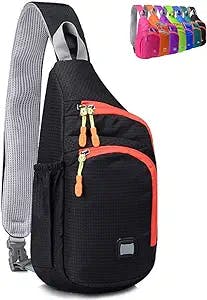 Peicees Small Sling Backpack Waterproof Unisex Shoulder Bag Chest Crossbody Daypack