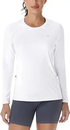IUGA Rash Guard for Women UPF 50+ SPF & UV Protection Clothing Long Sleeve Shirts for Women with Pockets Hiking Swim Shirt