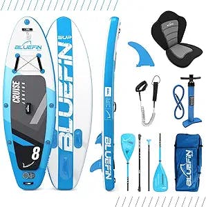 Bluefin SUP Inflatable Stand Up Paddle Board | 6” Thick | Kayak Conversion Kit | All Accessories | Multiple Sizes: Kids, 10’8, 12’, 15'