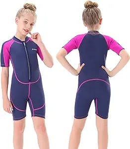 Seaskin Kids Wetsuit for Boys Girls Toddlers, 2mm Front Zipper Shorty Wetsuits, 3mm Back Zip Full Wet Suits, Neoprene Thermal Swimsuits for Diving Surfing Swim Lessons