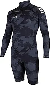 The Buell Adult Men's 2mm Front-Zip Long Arm Spring Suit Wetsuit for Warmth