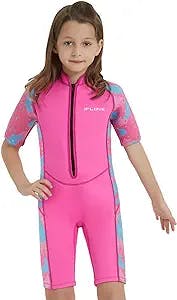Kids Wetsuit for Boys Girls Shorty 3mm Toddlers Youth Neoprene Front Zip One Piece Child Thermal Wet Suits for Diving Snorkeling Surfing