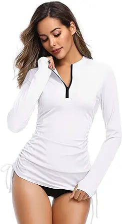 Surf in Style with HISKYWIN Women's Long Sleeve UV Sun Protection Rash Guar