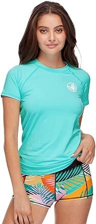 Body Glove Women's Smoothies in-Motion Solid Short Sleeve Rashguard with UPF 50