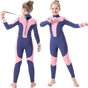 Seaskin 3mm Wetsuit for Kids and Youth Back Zip Full Wetsuit