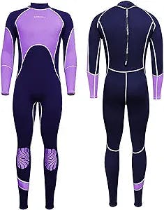 BorBorNa Wetsuit with A Free Cut Cuffs Full Body 3mm Neoprene Diving Suit Men Women Full Body Diving Suit Scuba Diving Suit Back Zip Full Body Wet Suits