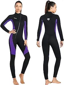 Wetsuit Men Women Full Body Diving Suits 3mm Neoprene Front Zip Long Sleeve Diving Skin for Swimming Snorkeling Diving Surfing Rafting