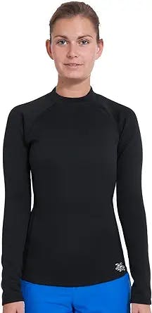 Tuga Women's Neoprene Wetsuit Pullover Top, UPF 50+ Sun Protection, Made in USA