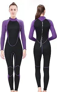REALON Men Wetsuit Women Neoprene Wet Suits 3mm Full Body Long Sleeves Swimsuit for Scuba Diving Swimming Surfing Adult in Cold Water Aerobics