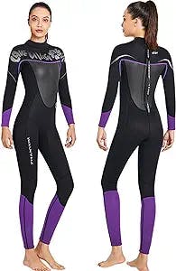 Wet Suits for Women Men Full Body 3MM Ultra Stretch Neoprene Wetsuit Diving Suit in Cold Water One Piece Long Sleeve Back Zipper Keep Warm UV Protection Wetsuit