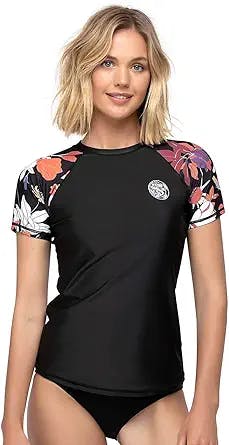 AXESEA Women's Rashguard Short Sleeve Rash Guard Swim Shirt UV Sun Protection Swimsuit Tops