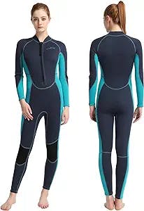 Vofiw Wetsuit for Womens Mens 2mm Neoprene Full Wet Suits Front Zipper Diving Suit Keep Warm Swimsuit for Snorkeling Diving Surfing Swimming