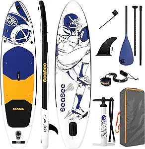 Inflatable Paddle Board,10'6"x32"x6", SEASEESUP Paddle Boards for Adults,Stand Up Paddle Board with All SUP Accessories Paddleboard for Fishing Yoga Kayaking Surf