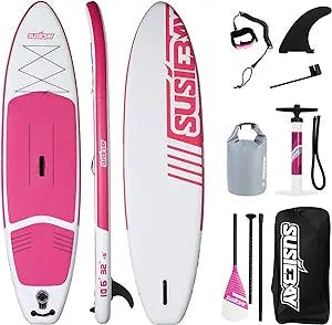 SUSIEBAY Inflatable Stand Up Paddle Board, Inflatable Paddleboard , 32'' 33'' Paddle Board for Adult & Youth,with sup Accessories, Wide Stance for All Levels, Traveling Board, Sup Board,Non-Slip Deck, Double Action Pump,SUSIEBAY