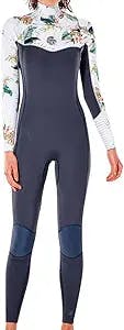 Rip Curl Womens Dawn Patrol 3/2mm Chest Zip Wetsuit - Charcoal - Flash Lining