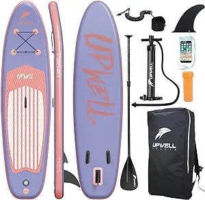 UPWELL 11'/10'6"/10'2" Inflatable Stand Up Paddle Board with sup Accessories Including Backpack, Repairing Kits, Non-Slip Deck, Leash, 3 Fins, Paddle and Hand Pump