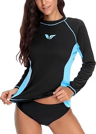 Catch Some Waves in Style with the ATTRACO Women's Swim Shirts Long Sleeve 