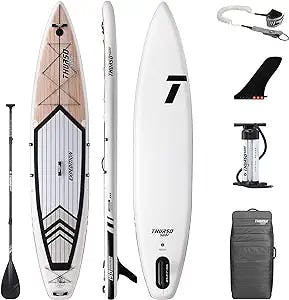 THURSO SURF Expedition Touring Inflatable Stand Up Paddle Board SUP 11'6 | 12'6 Woven Drop-Stitch Two Layer Package Carbon Hybrid Paddle/US Touring Fin/Dual Chamber Pump/Roller Backpack/Leash