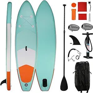 LUCKYERMORE Inflatable Paddle Boards Ultra-Light Stand Up Paddle Board Surf Board Accessories & Carry Bag Bottom Fin Paddling Surf Control, Non-Slip Deck