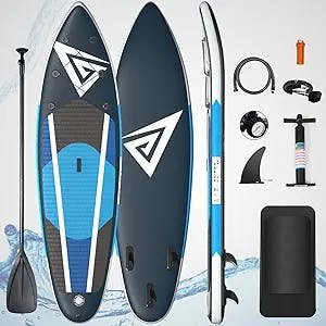 ALIFUN Paddle Board ISUP - Inflatable Paddle Boards for Adults - Inflatable Stand Up Paddle Board with Pump, Emergency Repair Kit, Bag & More - Anti Air Leaking & Nonslip Deck…