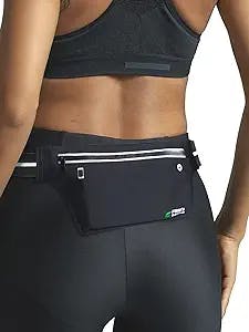 Fitter's Niche UltraSlim Fanny Waist Pack – Water Resistant Bag, Reflective Elastic Belt – Fit 24 to 43inch Waists, Holds Phones up to 6.7inch – Ideal for Indoor & Outdoor Workouts, Exercises & Trips