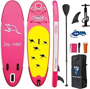 Kids Inflatable Stand Up Paddle Board with Sup Paddle Board Accessories, Hand Pump, Adjustable Aluminum Paddle,Non-Slip Deck, Leash,Backpack and Bottom Fin for Youth & Kids