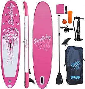 Inflatable Stand Up Paddle Board Surfing SUP Boards,6 Inches Thick ISUP Boards with SUP Accessories Including Backpack,Adjustable Paddle, Waterproof Bag,Leash,and Hand Pump for All Skill Levels