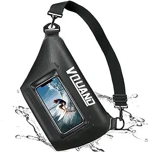 Waterproof Bag,Vquand Waterproof Pouch Screen Touch Sensitive Waterproof Fanny Pack Waist Pack for Swimming Boating Kayaking Cycling and Beach Pool Water Park - for Phone & Valuables - Black