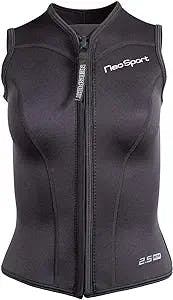 Neo Sport Men’s and Women’s Front Zipper Wetsuit Vest - 2.5mm -4-Way Stretch Neoprene - 50+ UV SHIELD