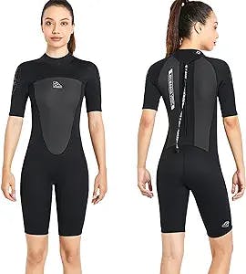 Shorty Wetsuit Men Women 2mm Neoprene Back Zip Wetsuit Spring Suit for Snorkeling Surfing Kayaking Scuba Short Sleeve Wet Suit 2097BK