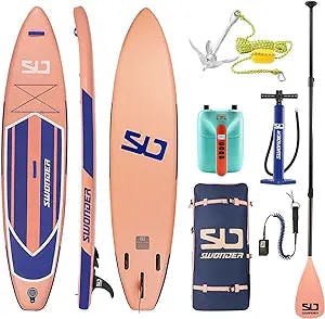 Swonder Inflatable Paddleboard w/ 20PSI High Pressure Electric Pump and 3.5lbs Paddleboard Anchor, 11'6ft Ultra-Steady Paddle Board with Premium SUP Accessories- Backpack, Paddle, Pump, Leash