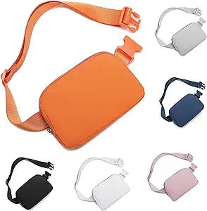 HVJCEZ Belt Bag for Women Men, Fashion Crossbody Fanny Packs Waterproof Mini Waist Bag Bum Bag with Adjustable Strap for Running, Hiking, Walking and Travel Orange