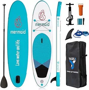 10'6'' Inflatable Stand Up Paddle Board,Sup Paddle Board with All Premium SUP Accessories & Adjustable Paddle,Fin, Leash, Hand Pump, Backpack
