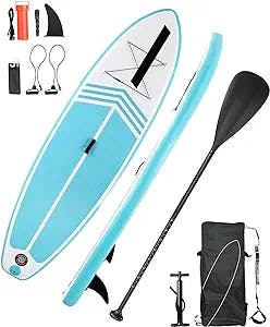 Stand Up Paddle Board Inflatable Paddle Board with SUP Paddle Board Backpack Paddle Leash Pump with Premium SUP Accessories Removable Fins Surf Control Non-Slip Deck for Youth & Adults Outdoors