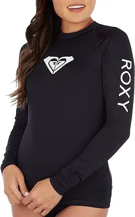 "Get your surf on with Roxy Women's Whole Hearted Long Sleeve UPF 50 Rashgu