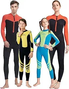 vofiw Wetsuit Outfits for Family Girls Wetsuit Size 8 + Boys Wetsuit 3 + Womens Wetsuit L+ Mens Wetsuit M