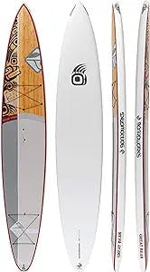 Boardworks Great Bear | Touring All Water Stand Up Paddleboard | EXP Veneer - Epoxy Hardboard | 14', Bamboo/Red/White
